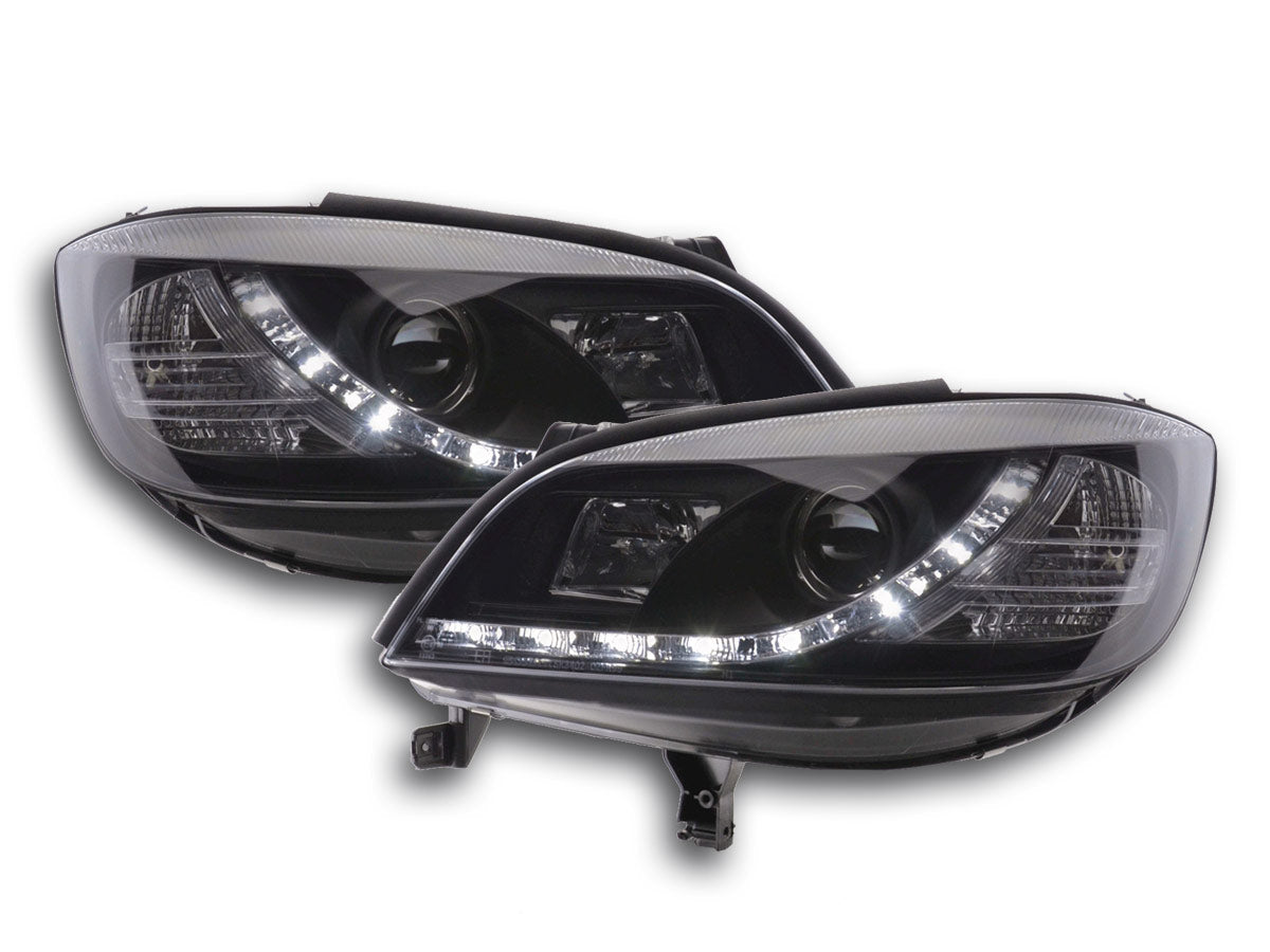 Scheinwerfer Set Daylight LED Tagfahrlicht Peugeot 206 Typ S16 98- schwarz Scheinwerfer Set Daylight LED Tagfahrlicht Peugeot 206 Typ S16 98- schwarz